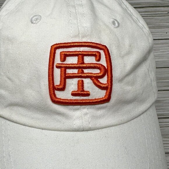 Tori Richard Baseball Hat Cap White Orange Embroidered Logo TR Adjustable - Picture 5 of 8